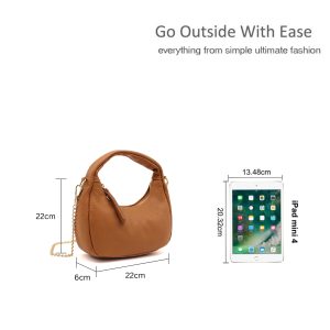 Chic Genuine Italian Leather Crossbody Bag with Elegant Chain Strap - Image 2
