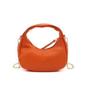 Chic Genuine Italian Leather Crossbody Bag with Elegant Chain Strap - Image 10