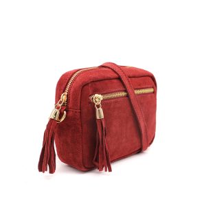 Casual Italian Genuine Suede Crossbody Bag with Tassel Zipper Closure - Image 3