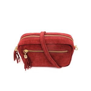 Casual Italian Genuine Suede Crossbody Bag with Tassel Zipper Closure - Image 5