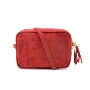Casual Italian Genuine Suede Crossbody Bag with Tassel Zipper Closure - Image 4