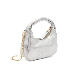 Chic Genuine Italian Leather Crossbody Bag with Elegant Chain Strap - Image 9