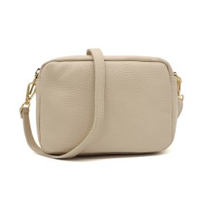 Italian Genuine Leather Crossbody Bag with Double Zipper Compartments - Image 13