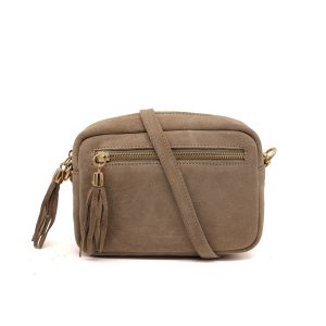 Casual Italian Genuine Suede Crossbody Bag with Tassel Zipper Closure - Image 8