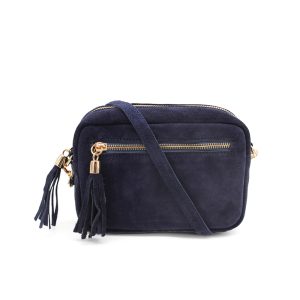Casual Italian Genuine Suede Crossbody Bag with Tassel Zipper Closure - Image 6