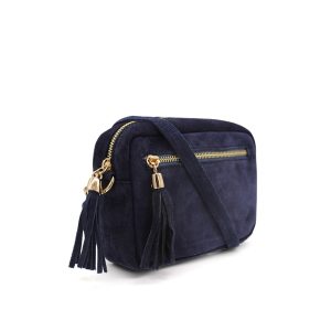 Casual Italian Genuine Suede Crossbody Bag with Tassel Zipper Closure - Image 7