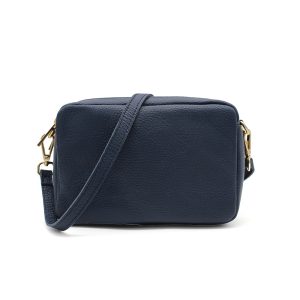 Italian Genuine Leather Crossbody Bag with Double Zipper Compartments - Image 6