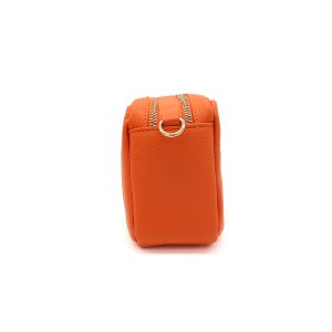 Italian Genuine Leather Crossbody Bag with Double Zipper Compartments - Image 4