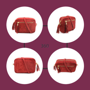 Casual Italian Genuine Suede Crossbody Bag with Tassel Zipper Closure - Image 18
