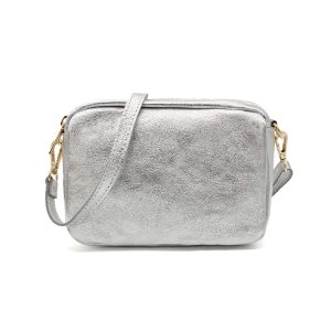 Italian Genuine Leather Crossbody Bag with Double Zipper Compartments - Image 8