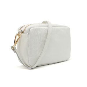 Italian Genuine Leather Crossbody Bag with Double Zipper Compartments - Image 11