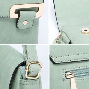 Stylish Front Buckle Crossbody Shoulder Handbag - Image 6