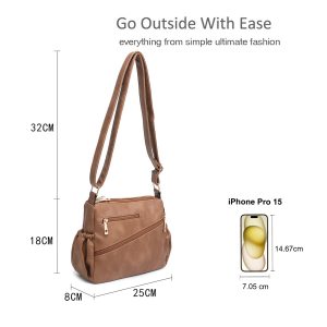 Functional Travel Crossbody Shoulder Bag Stylish Side Pouch - Image 3