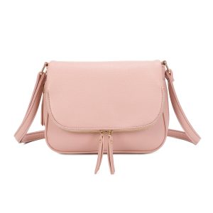 Elegant Double Zippered Pockets Magnetic Crossbody Bag - Image 1