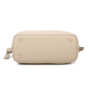 Gold Tone Textured Finish Dual Handles Mini Tote Bag - Image 6