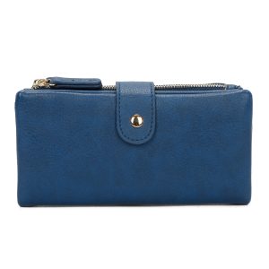Long Wallet Multiple Card Slots Snap Closure Purse