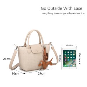 Mini Structured Woven Texture Crossbody Shoulder Bag - Image 2