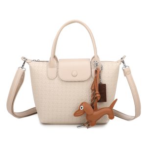 Mini Structured Woven Texture Crossbody Shoulder Bag - Image 1