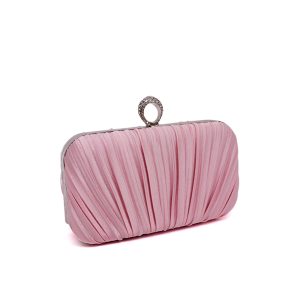 Elegant Pleated Evening Clutch Bag with Ring Handle - Image 15