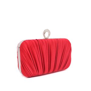 Elegant Pleated Evening Clutch Bag with Ring Handle - Image 12