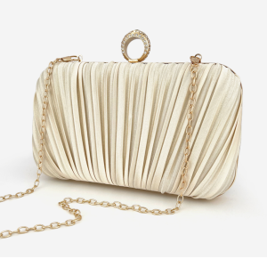 Elegant Pleated Evening Clutch Bag with Ring Handle - Image 18