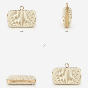 Elegant Pleated Evening Clutch Bag with Ring Handle - Image 17