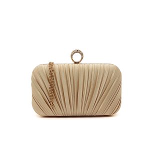 Elegant Pleated Evening Clutch Bag with Ring Handle - Image 13