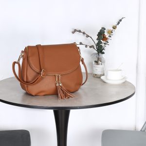 Tassel Flap Shoulder Bag with Adjustable Strap and Inner Pocket - Image 3