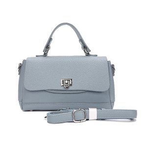 Top Handle Shoulder Bag with Flap Closure and Long Strap - Image 9