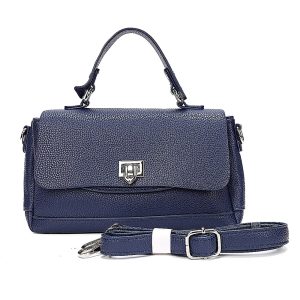 Top Handle Shoulder Bag with Flap Closure and Long Strap - Image 7