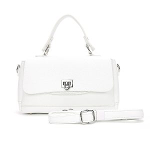 Top Handle Shoulder Bag with Flap Closure and Long Strap - Image 5