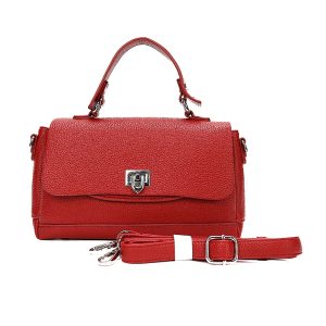 Top Handle Shoulder Bag with Flap Closure and Long Strap - Image 11