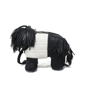 Dog-Shaped Crossbody Bag with Fringe Detail and Zip Closure - Image 8