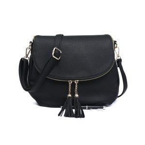 Tassel Flap Shoulder Bag with Adjustable Strap and Inner Pocket - Image 14
