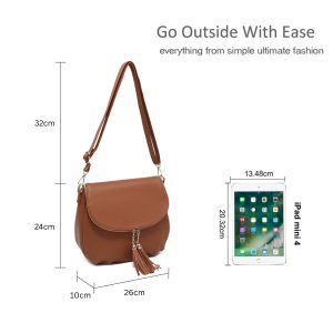 Tassel Flap Shoulder Bag with Adjustable Strap and Inner Pocket - Image 2