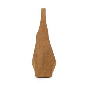 Modern Faux Suede Spacious Shopping Shoulder Tote Bag Wide Strap - Image 4