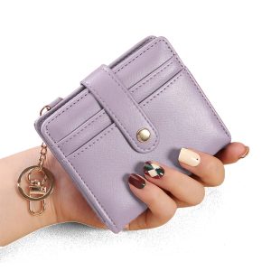 Compact Bifold Wallet with Card Slots and Snap Closure