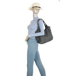 Faux Suede Tassel Tote Bag Dual Handles Detachable Strap - Image 8