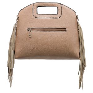 Trendy Crossbody Shoulder Bag Cutout Handle Fringe Tassel - Image 4