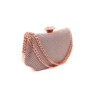 Sparkling Evening Clutch Bag with Chain Strap and Jewel Clasp - Image 4