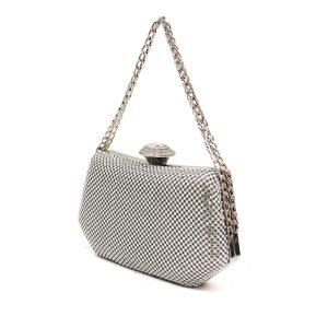 Sparkling Evening Clutch Bag with Chain Strap and Jewel Clasp - Image 9