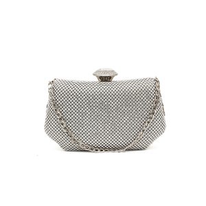 Sparkling Evening Clutch Bag with Chain Strap and Jewel Clasp - Image 7