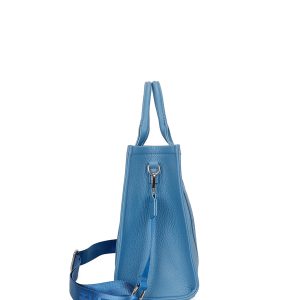 Vegan Leather Travel Tote Bag Embossed Wide Shoulder Strap - Image 3