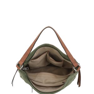 Color Block Faux Suede Slouchy Hobo Shoulder Bag - Image 6