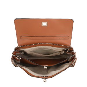 Leopard Print Flap Over Shoulder Bag Turn Lock Closure - Image 5