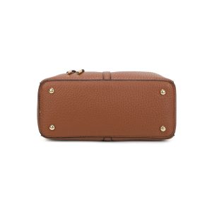 Pebbled Vegan Leather Structured Tote Bag Dog Charm - Image 6
