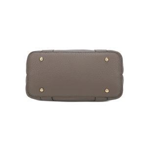 Pebbled Vegan Leather Twist Lock Structured Shoulder Bag - Image 6