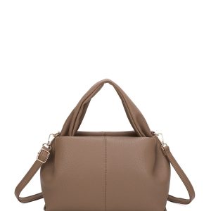 Pebbled Vegan Leather Top Handle Slouchy Hobo Handbag