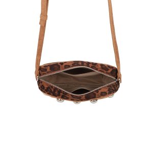 Stylish Leopard Print Crossbody Bag Studded Rivet Detail - Image 5