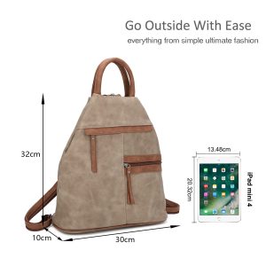Faux Suede Convertible Backpack Slouchy Shoulder Purse - Image 2